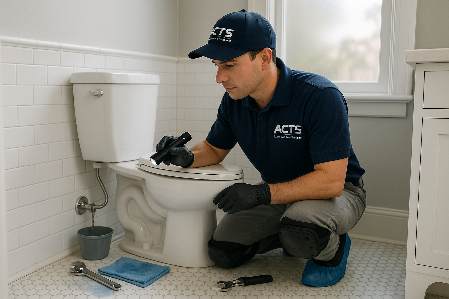 My toilet has water on the floor near the wall. What do i do?